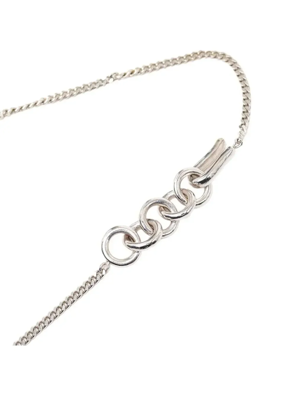 Chanel Cc Logo Pendant Necklace Silver- #327489C62B